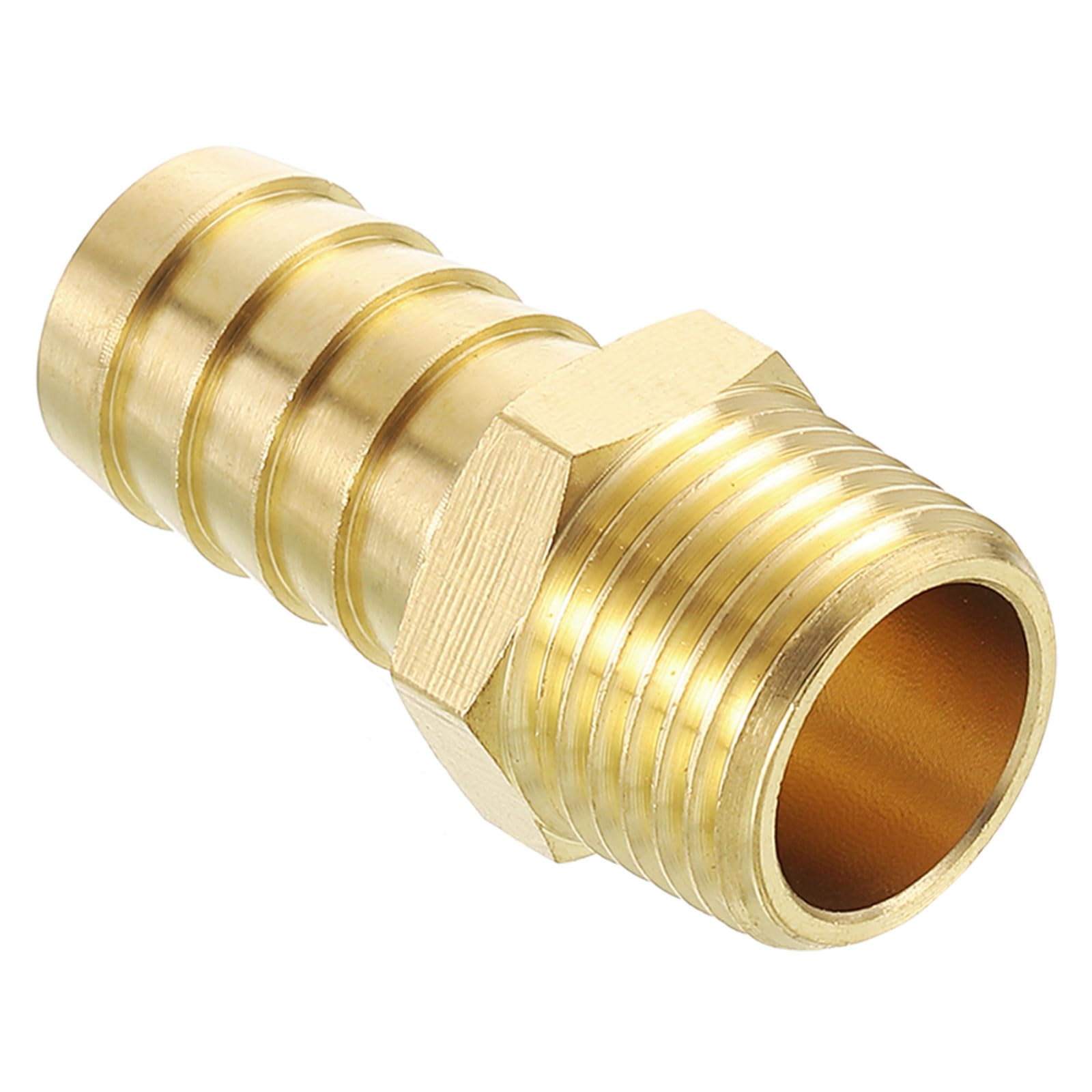Kozelo Pack of 1 Brass Hose Barb Fittings Adapter Connector 5/8" Hose Barb to 1/2" NPT Male Fittings for Home Machines, Massage Bathtubs, and