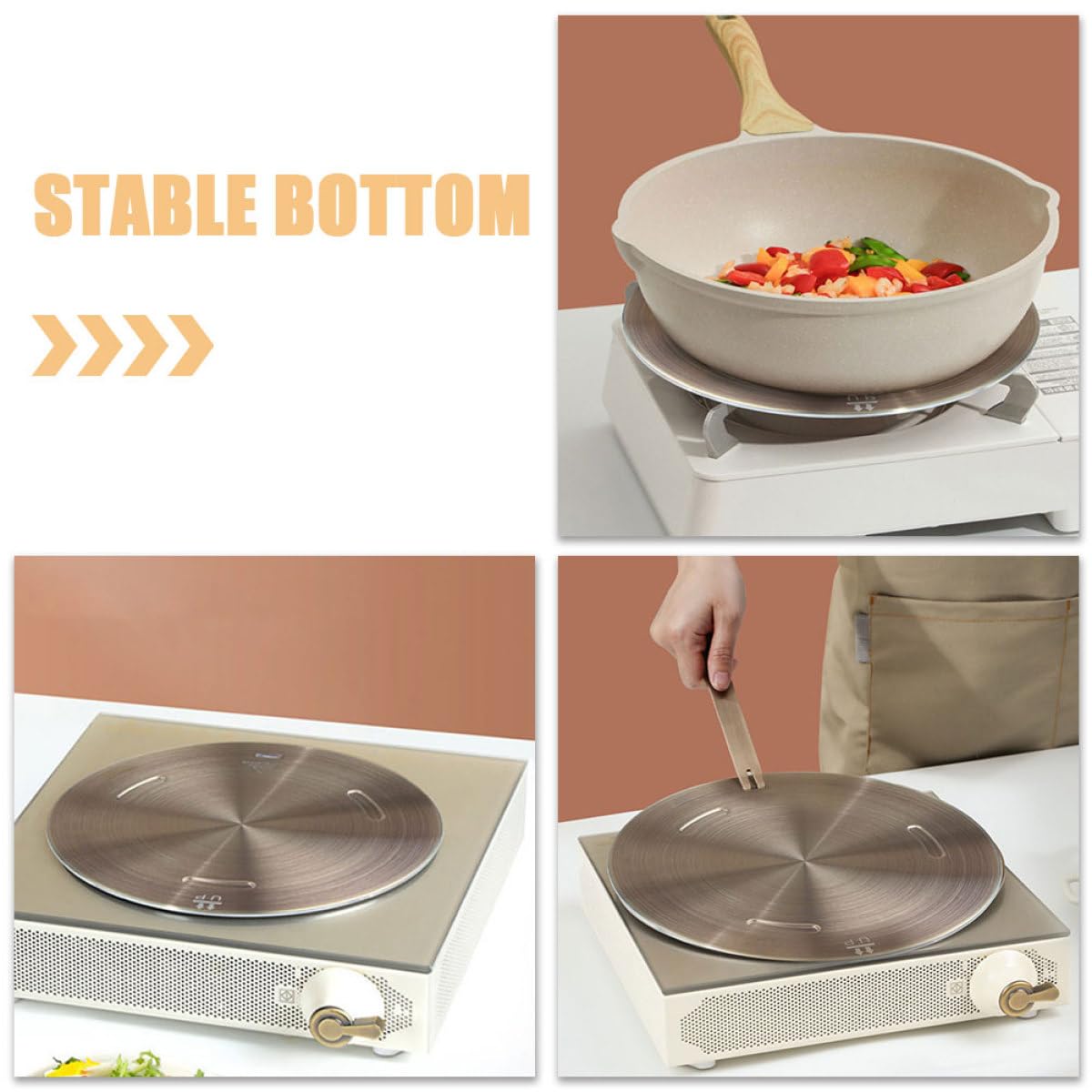 Adaptador de Inducción de Acero Inoxidable, Placa Térmica para Cocina, Difusor de Calor para Estufa, Uso Doméstico
