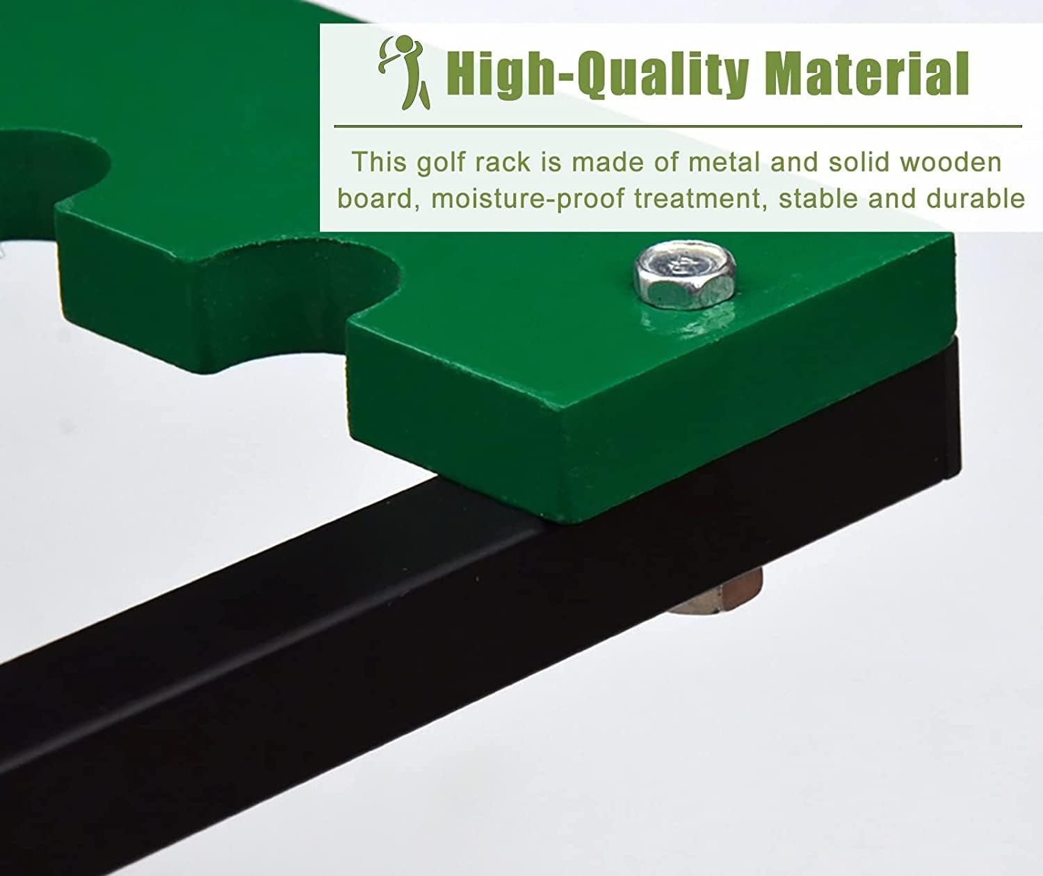 Organizers Stand-Style Golf Club Rack - Holds 13 Clubs, Durable Metal Golf Clubs Shelf for Backyard Putting Green, Simulator