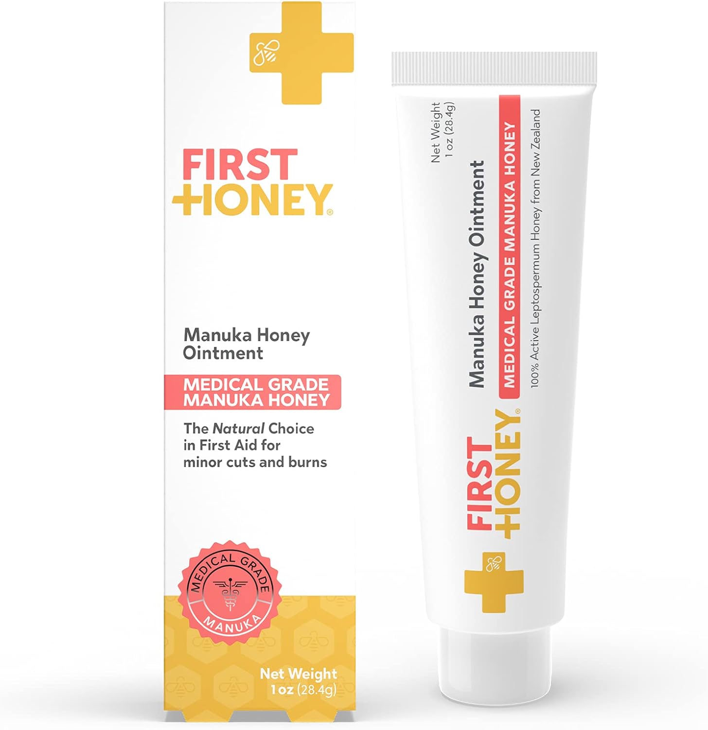 First Honey® Sterile Manuka Honey Ointment |100% Medical Grade Manuka Honey for Minor Burns, Wounds, and Cuts | Chemical-Free and Drug-Free |1.0oz : Health & Household
