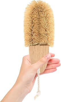 Multi-Function U-Shaped Pot and Wok Brush Natural Coconut Fiber Stiff Bristle Convenient Kitchen Scrub Brush for Pots Pans and Sink Cleaning