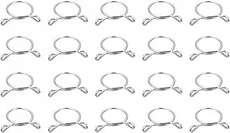 uxcell Fuel Line Hose Clips, 20pcs 20mm ID Fit 21.5-22mm OD Hose 304 Stainless Steel Water Pipe Air Tubing Spring Hose Clamps for Motorcycle Scooter