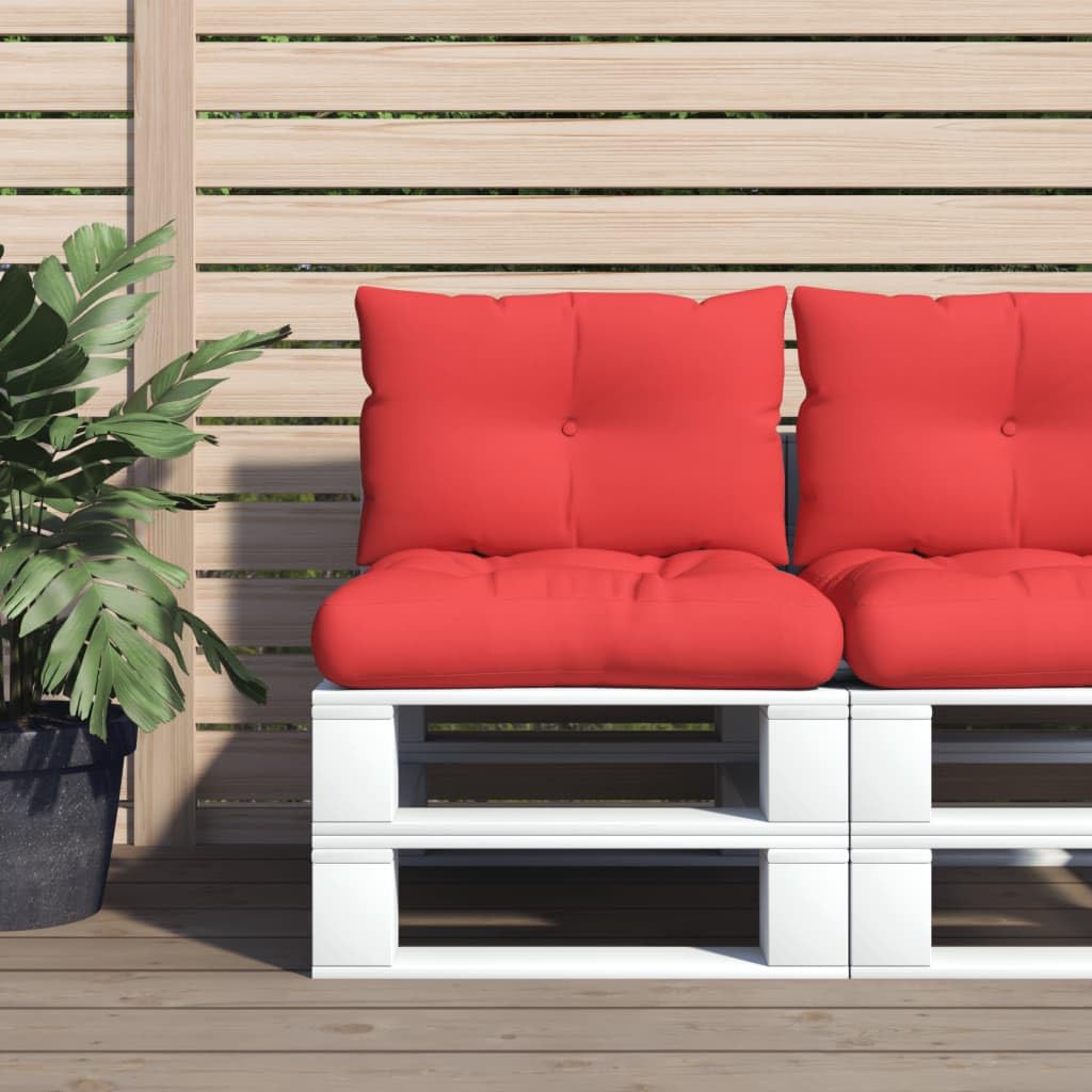 Coussin pour palette ergonomique et antidérapant rouge pour soulager le dos sur palette de jardin
