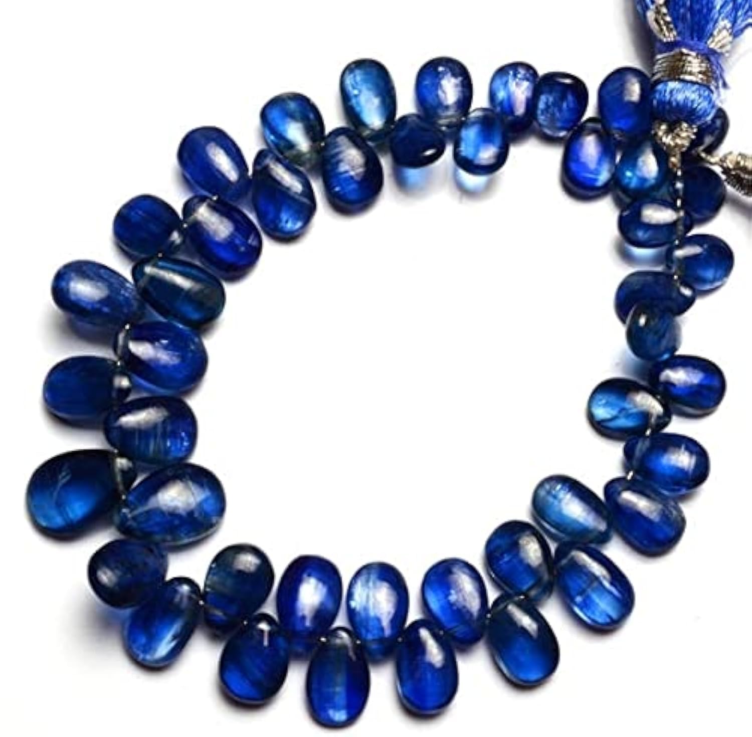 Kyanite naturelle perles poires lisses 4x6mm 7x10mm briolettes fil 6.5 pouces