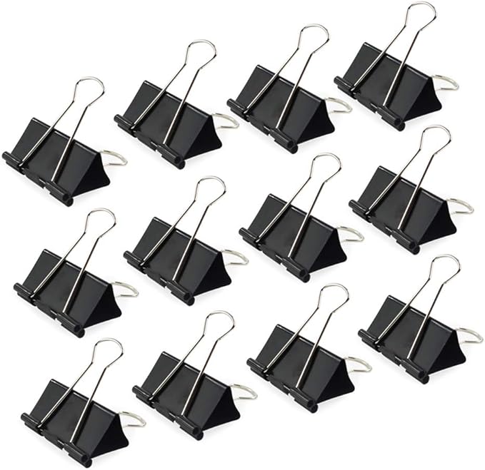 110 Pcs Binder Clips 32 25 19 15 Black Etal Foldback Clips