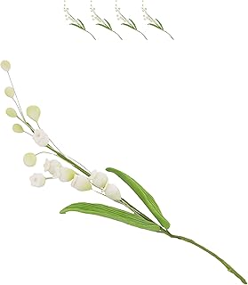 10 White and Gold Wedding Cake Ideas for Classic Elegance 41 Global Sugar Art Lily of the Valley Sugar Cake Flowers Spray White, 4 Co...