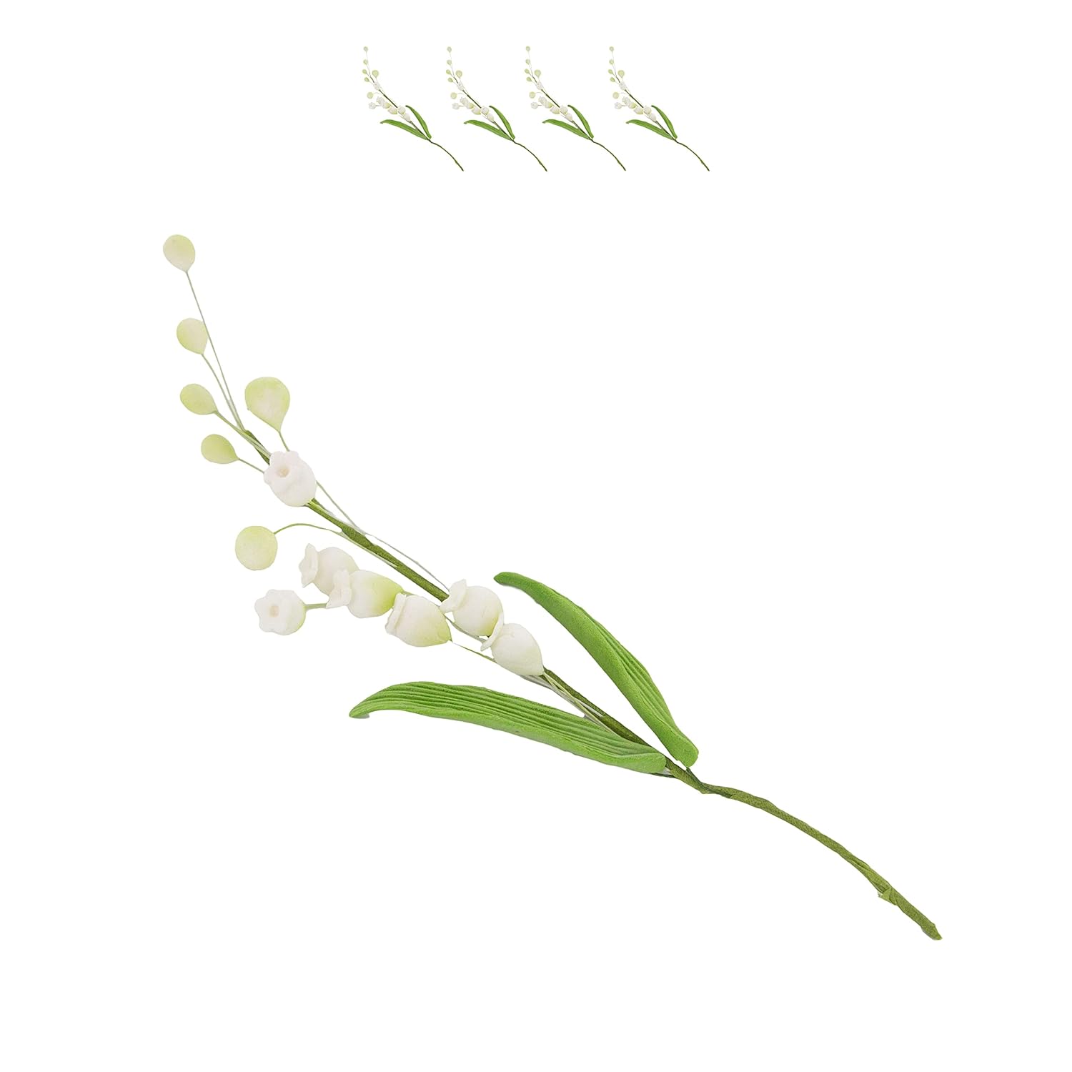 Global Sugar Art Lily of the Valley Sugar Cake Flowers Spray White, 4 Count by Chef Alan Tetreault