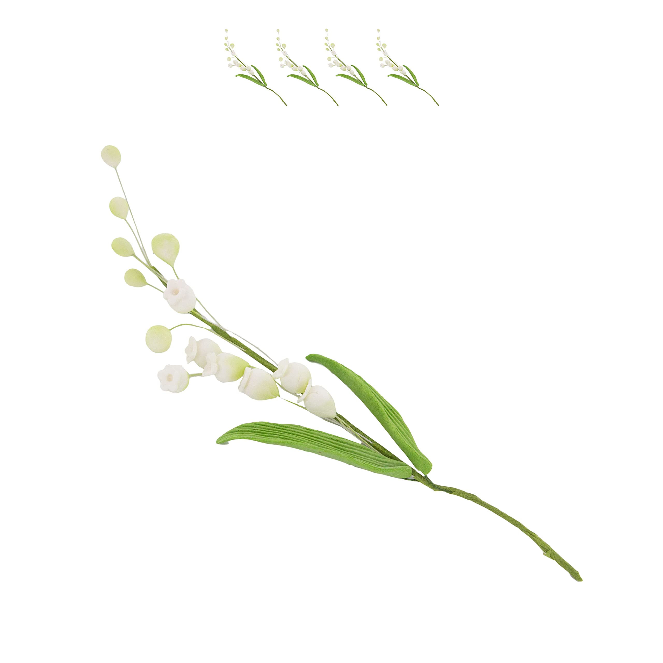 Global Sugar ArtLily of the Valley Sugar Cake Flowers Spray White, 4 Count by Chef Alan Tetreault