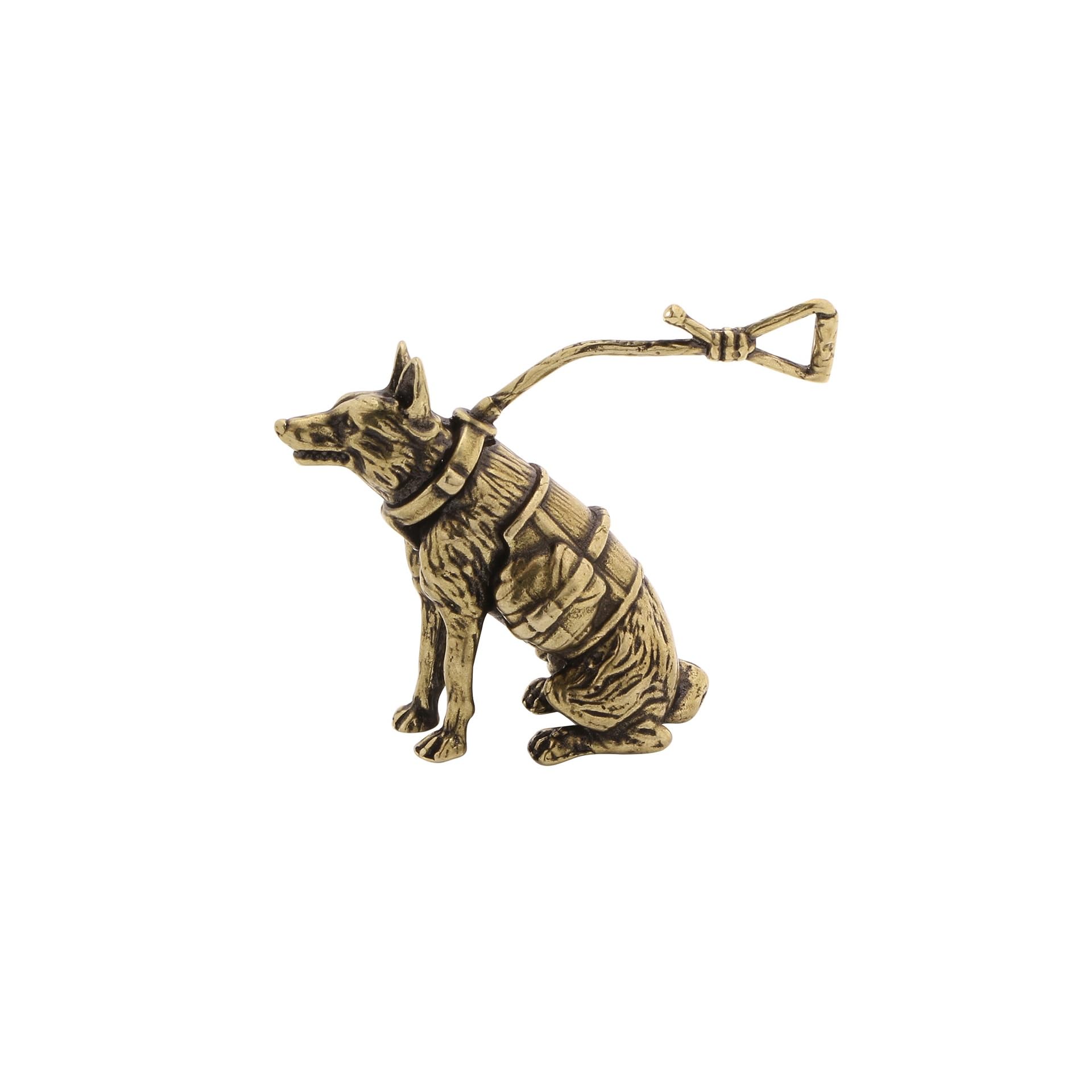 NGDFGR Brass German Shepherd Miniature Statue,Metal Realistic Police Dog Sculpture Desktop Ornament Home Landscape Decr Accessories,Sitting Dog