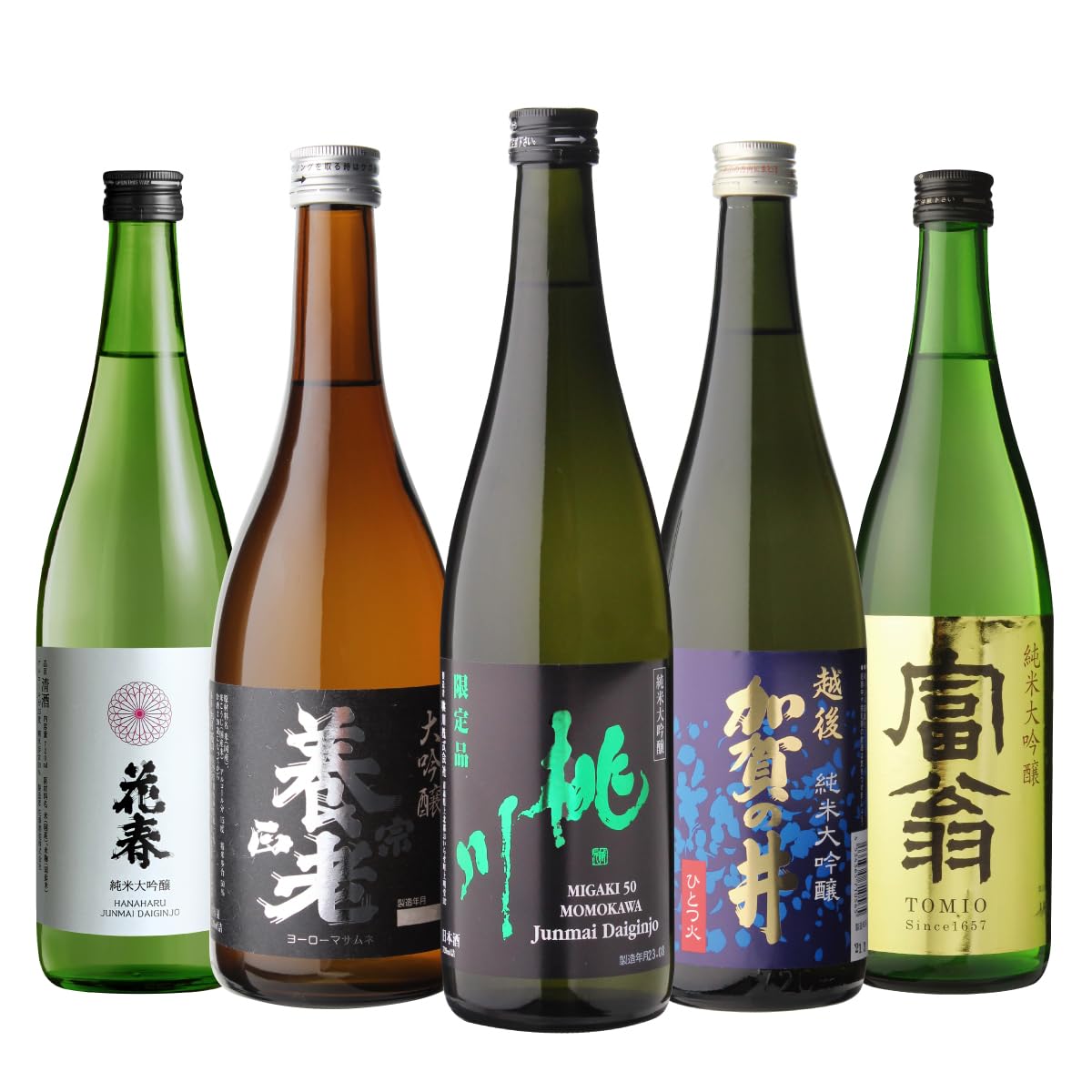 Amazon.co.jp: すべて純米大吟醸 720ml×5本セット 飲み比べ 詰め合わせ