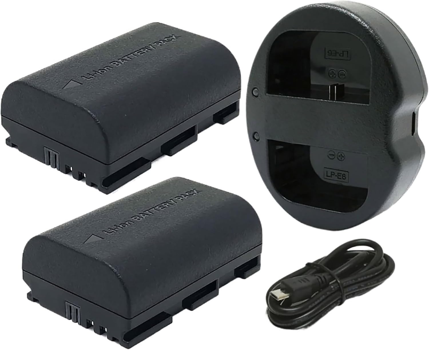 Replacement Battery for Canon EOS 5D Mark II (2-Pack, 2600mAh) and Dual Charger
