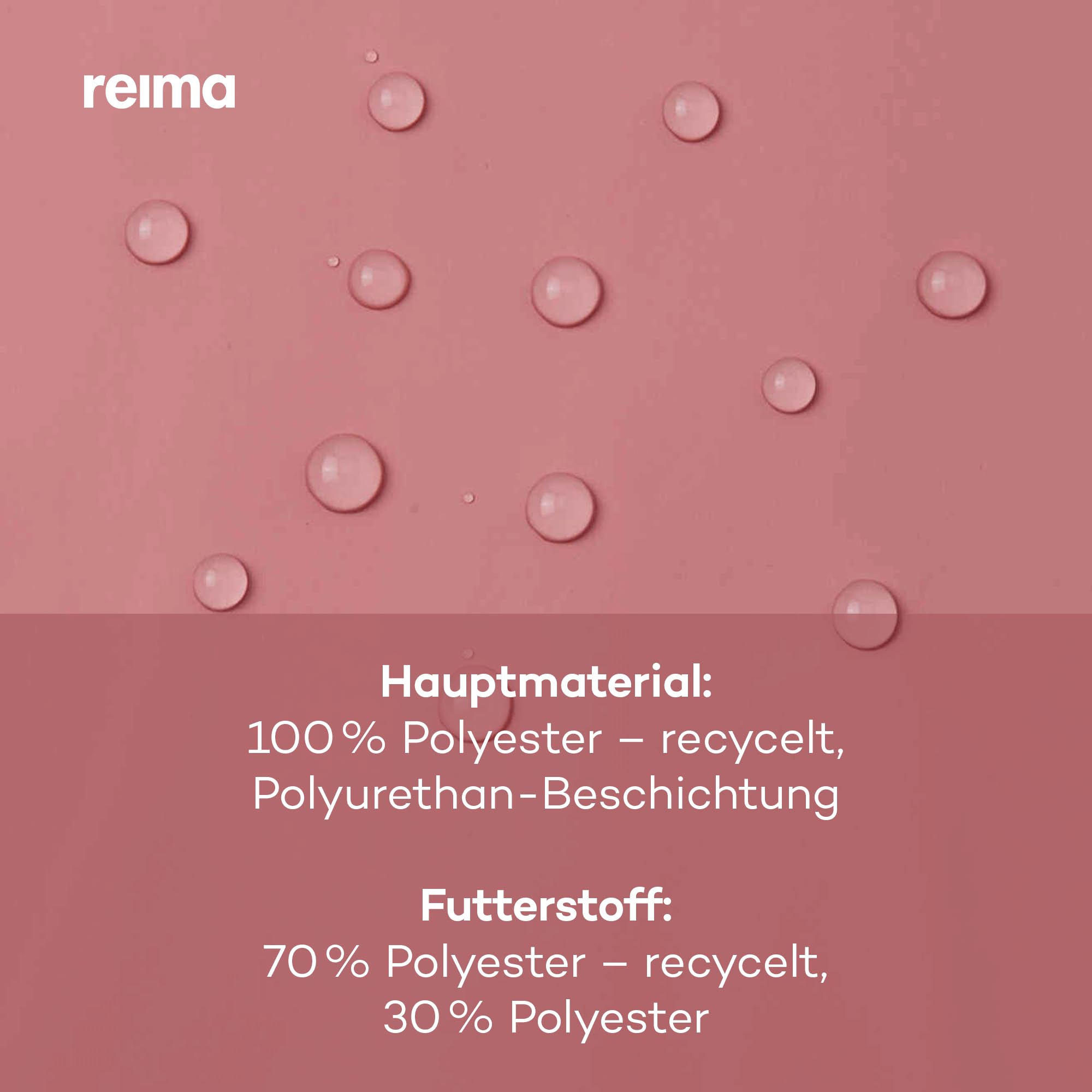 Reima - Rainy Regenhut für Kinder - wasserdichter Kinder Regenhut mit Ohrenschützern, Nackenschutz, verschweißten Nähten, reflektierenden Details, maschinenwaschbar - Rose Blush, 52