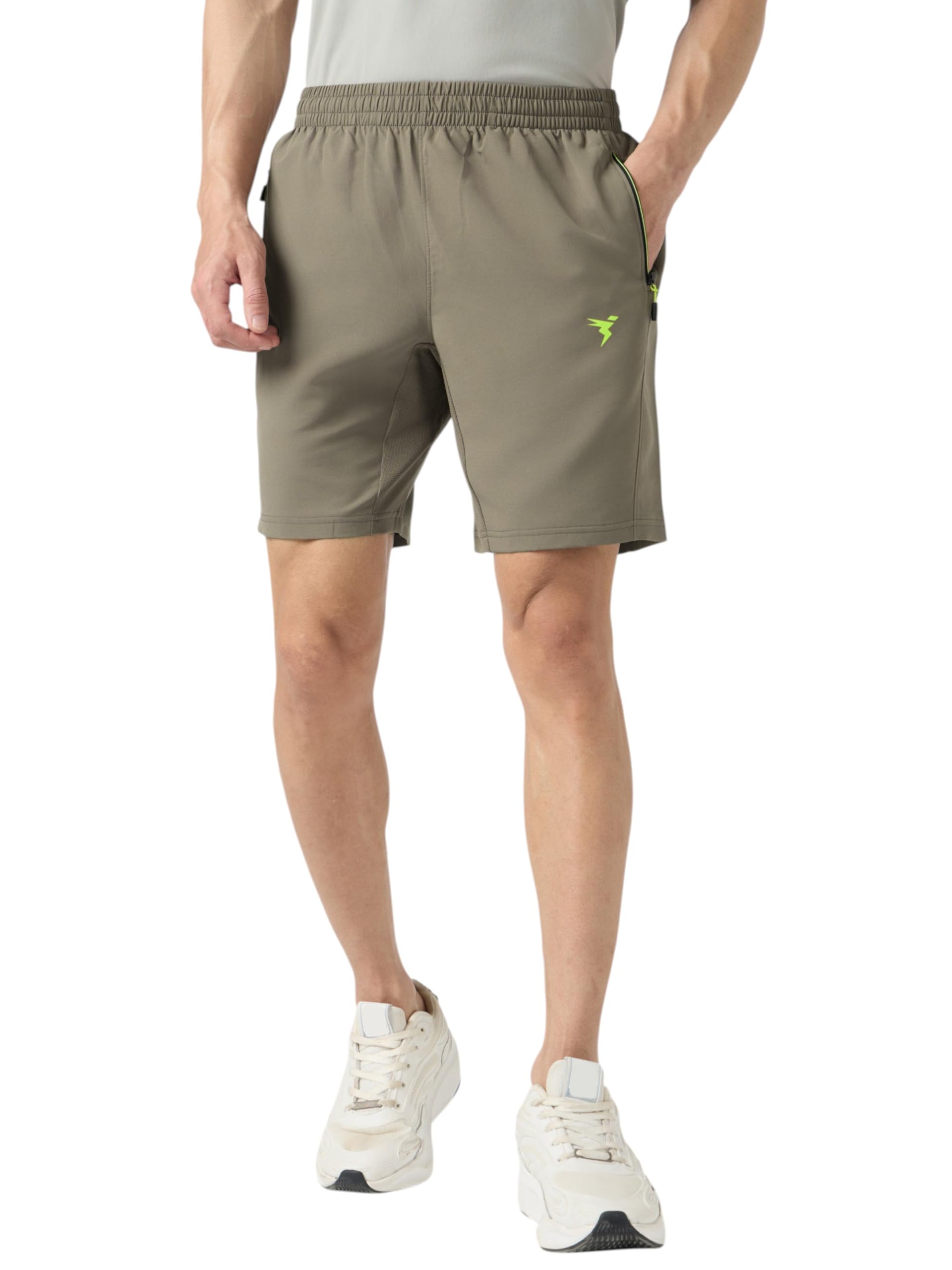 TECHNOSPORT Men Solid Slim Fit Sports Shorts Techno LITE UPF50+ Polyester Mid Rise Drawstring Shorts Pant for Men Gym Workout Running Cricket Casual Quick Dry-image-22