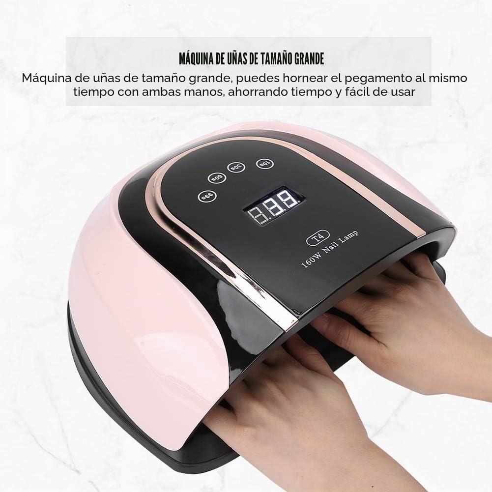 YUYTE Lampara de Uñas, Secador de Uñas Lámpara LED UV, 160w 54 Cuentas de Lámpara Máquina Secado Uñas Manicura Luz Curado Gel Uñas Secado Rápido Luz para Manicura Pedicure Hogar y el Salón