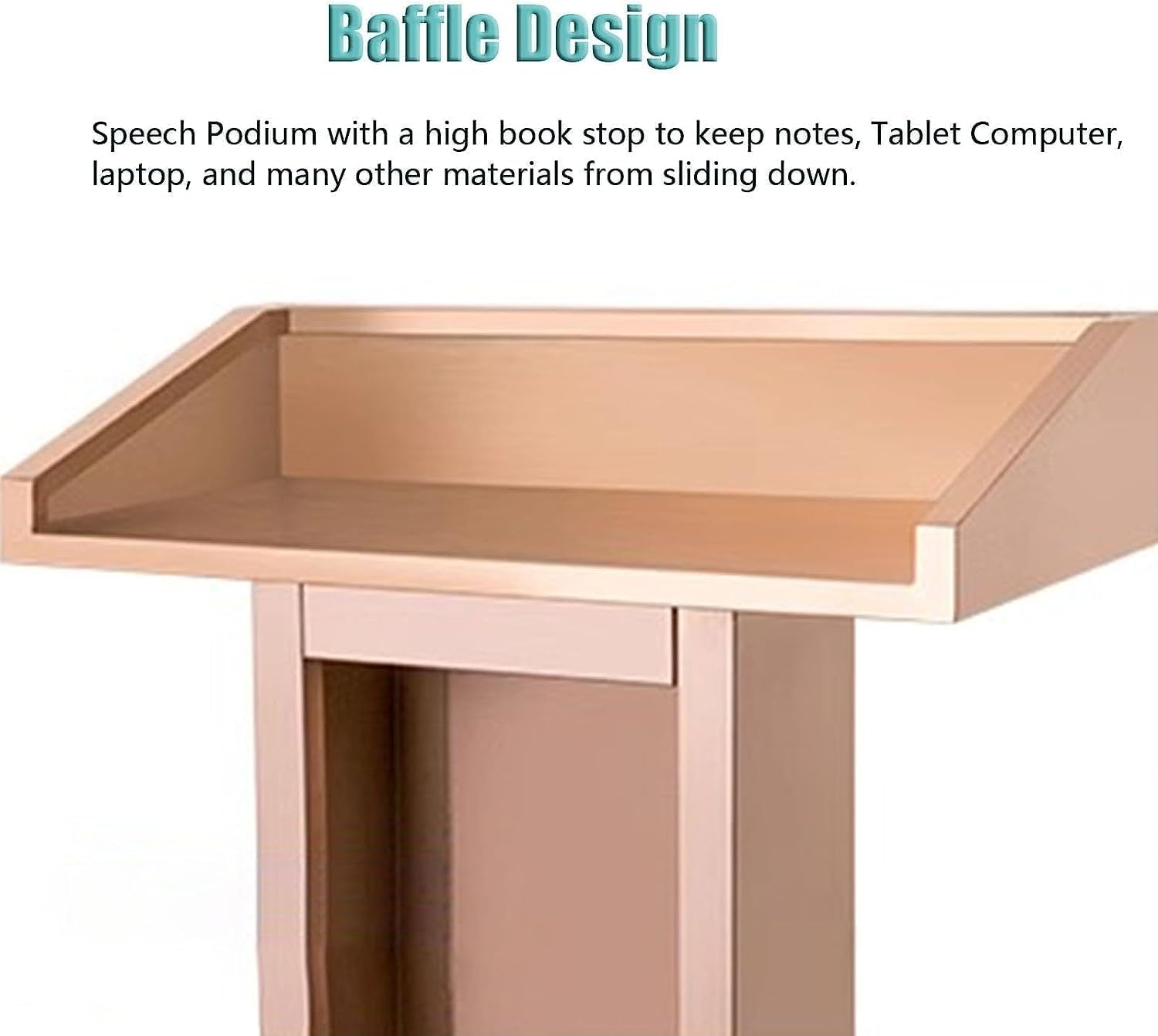 Heavy Duty Stainless Steel Podium - Modern Lectern with Edge Guard for Church, School, and Events