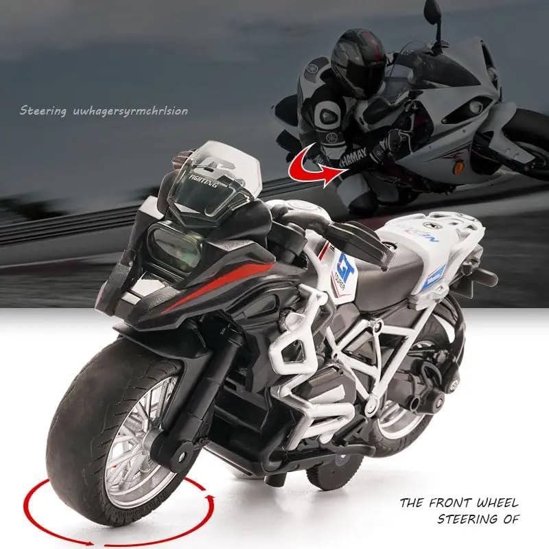 Image of Police Motorcycle Toy - Pull Back Motorcycle Toys, Tiny Gift with Music Lighting, Latte Motorcycles Toy for Kids Boys Age 3-8 Year Old [Multicolor] (GT-Tourer-Multicolor)