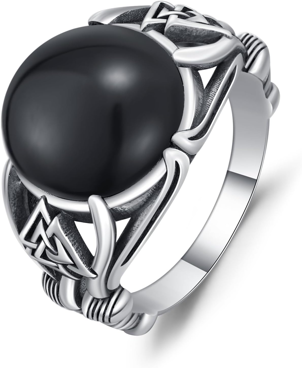 Viking Ring Jewelry Sterling Sliver Black Punk Ring Viking Ring Fashion Norse Hunter Rings Celtic Gift For Men