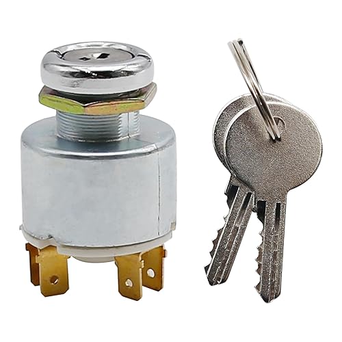 31973K4183 Interruptor de arranque de llave de encendido impermeable con 3 posiciones, 5 terminales, 2 llaves, adecuado para automóviles,