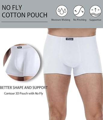 wirarpa Boxer Shorts Men's Cotton Underwear Men's Trunks Boxer Stretch Underwear for Men Pack of 4