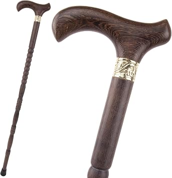 Wooden Plum Blossom Walking Canes, with Ergonomic Handle and Anti Slip Rubber Tip Men Womens Luxury Decorative Cospaly Stick 92cm