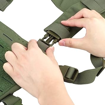 Tactical Pouches Chest Pack with Triple Magazine Insert,MOLLE Chest Rig with Placard Hook Loop