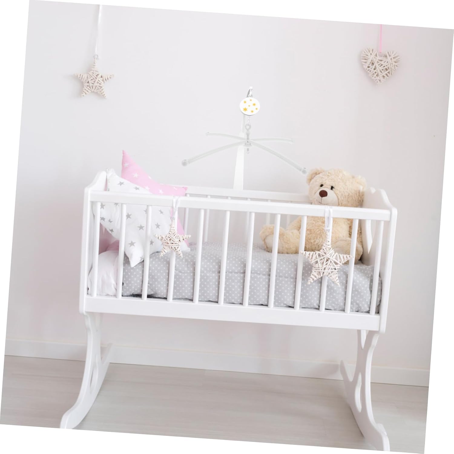 Baby Crib Mobile Arm and Bed Bell Holder for Bassinet Toys Hanging Rack DIY Music Toy Decoration for Nursery