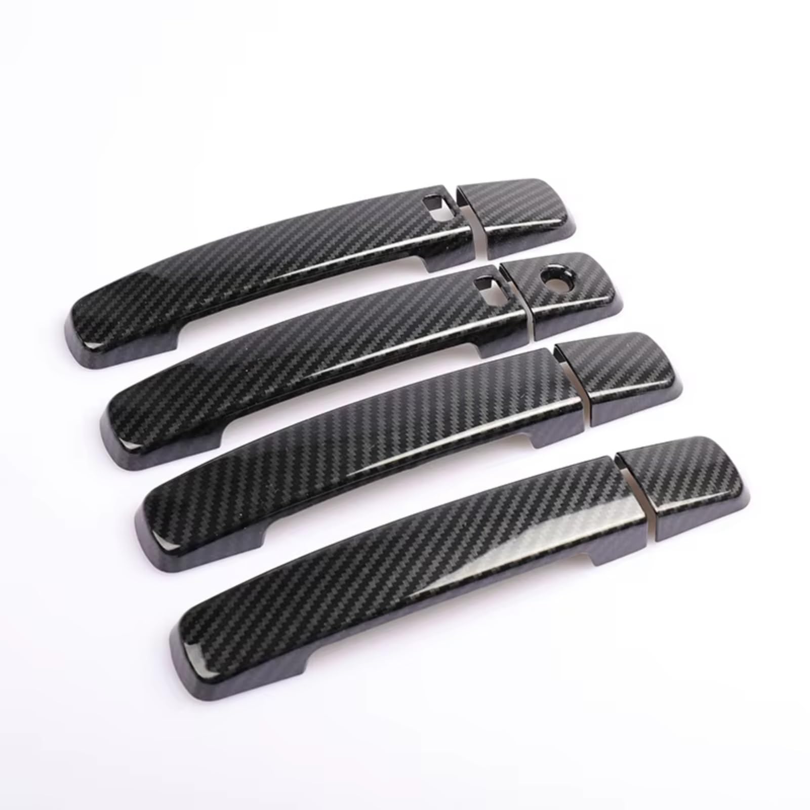 DSPOLIMV Outer Door Handle Cap Compatible with Nissan for Navara for Frontier D40 2005-2013 Carbon Fiber Chrome Car Door Handle Cover Stickers Styling Accessories(Carbon 2 Buttons)