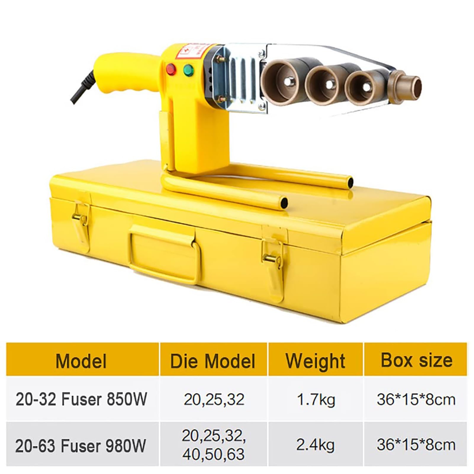Zgrzewarka do rur z tworzywa sztucznego 1500 W – spawarka do rur PPR do rur PPR PE PB HDPE, kontrola temperatury 120-320°C