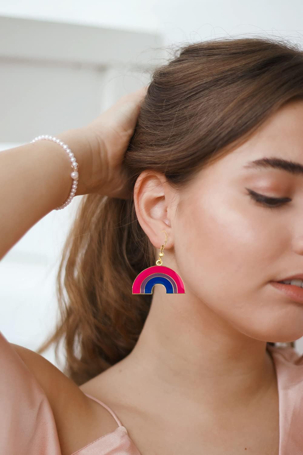 Bisexual Pride Rainbow Shape Dangle Earrings Gay and Lesbian LGBT Pride Gifts Rainbow Jewelry - Image 6