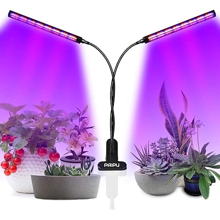 SKEY Pflanzenlampe, 48 LED Pflanzenlicht mit Loop-Automatik-Timer, Automatische EIN- / Ausschalten, 5 Arten von Helligkeit, 24W Wachsen licht led Pflanzenleuchte Wachstumslampe Überwinterung