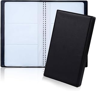 Visitenkarten Aufbewahrung, Visitenkartenmappe für 120 Karten, PU-Leder Visitenkartenhalter, Visitenkarten-Organizer für Büro und Praxis Visitenkartenbuch Kundenkarten Kreditkarten