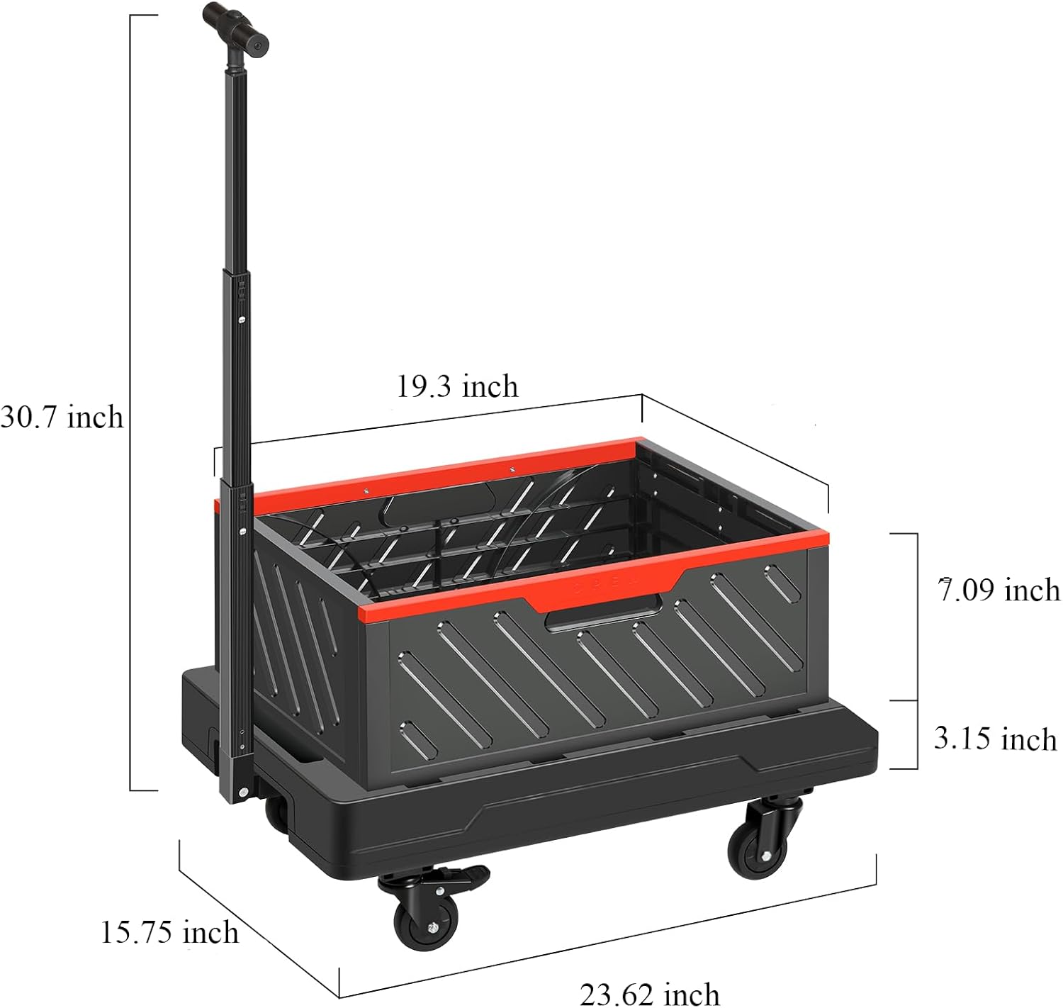 GALAX PRO Foldable Utility Cart, Heavy Duty Collapsible Hand Truck with Wheels for Grocery Shopping, Picnic, Package Delivery, Compact Storage | Sturdy Frame & Easy Fold Design for Home Use