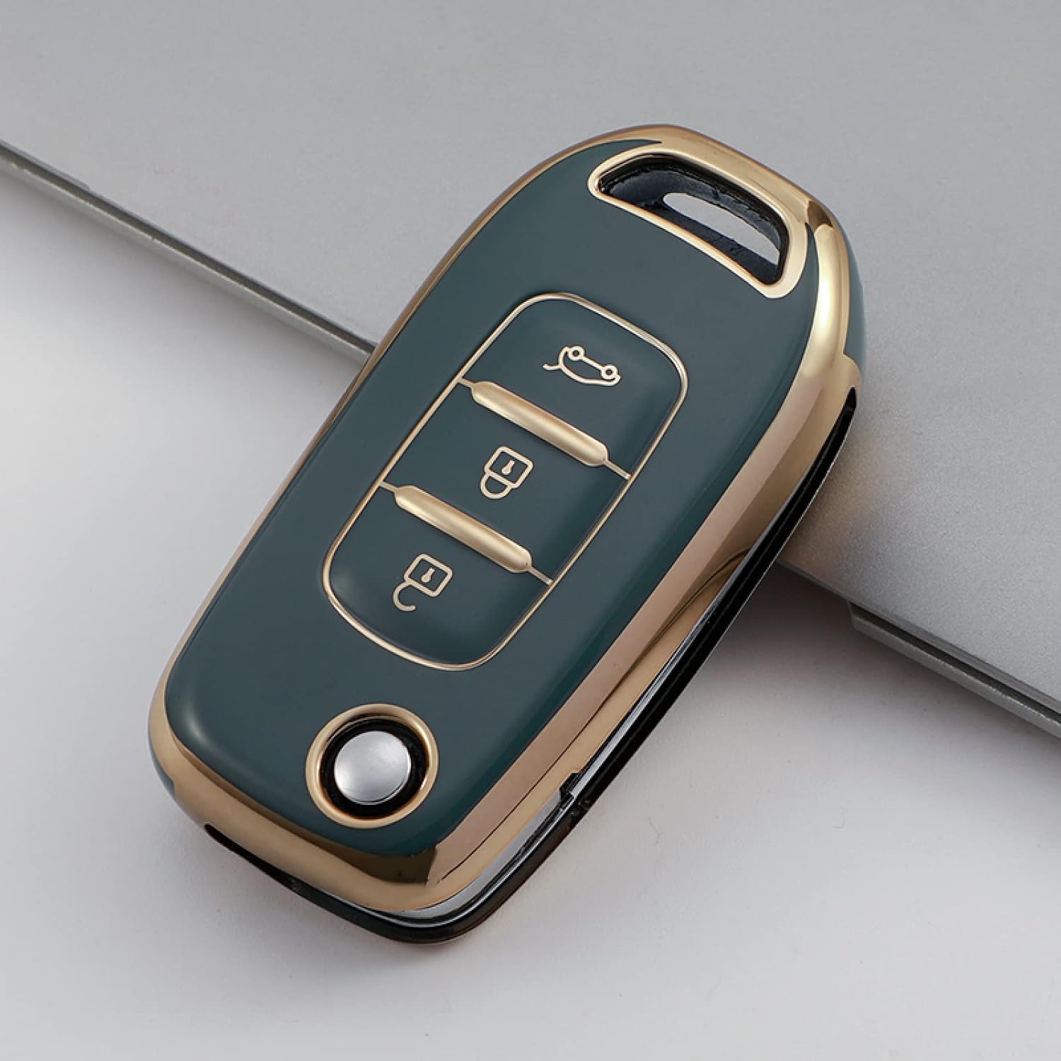 Funda Protectora Para Llave De Coche Renault - Aleación De Zinc Y Cuero, Compatible Con Clio, Megane, Captur, Duster Y Más (4 Botones)