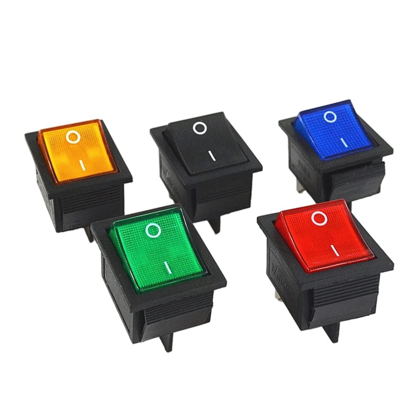 Interruttore a bilanciere a Scatto Interruttore di Alimentazione I/O 4 Pin con Luce 16A 250VAC 20A 125VAC KCD4 (Color : Red) (Color : Gelb)