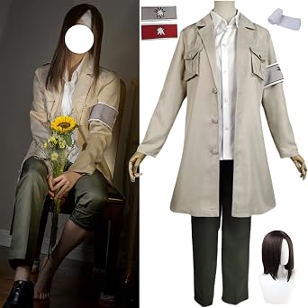 Eren Yeager Cosplay Costume, Wig, Armband, Doujinshi Investigation Corps, Mikasa, Levi, Attack on Titan, The Final Season, Part 2, Cosplay Tool, Costume, Disguise, Christmas, Halloween, Event