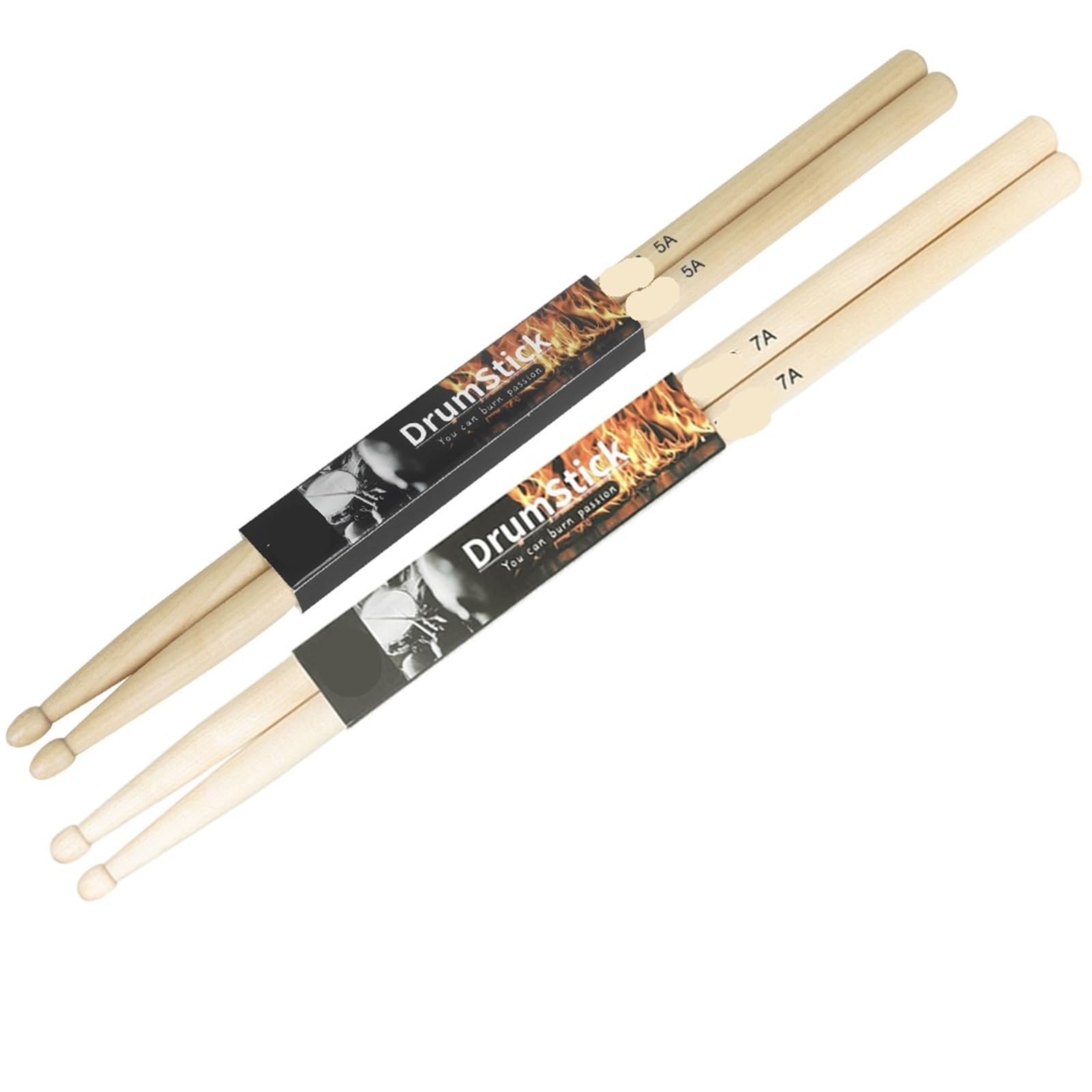 TrommelstöCke Wood Drum Sticks 5A 7A Classic Maple Wood Teardrop Head Drumsticks Musical Instruments Accessories for Adult Kids FüR Schlagzeug