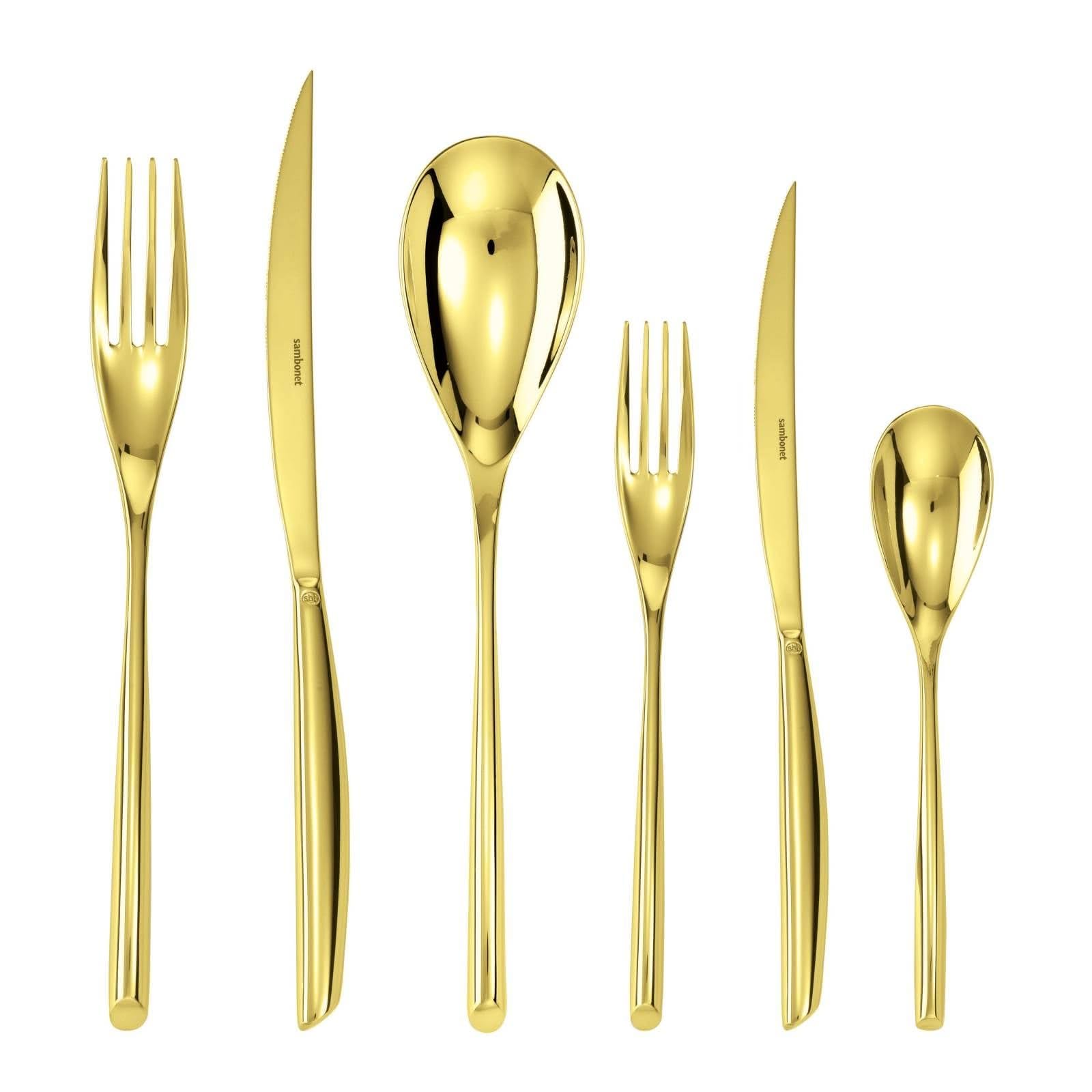 Sambonet Bamboo Set 36 Posate PVD Gold : Amazon.it: Casa e cucina