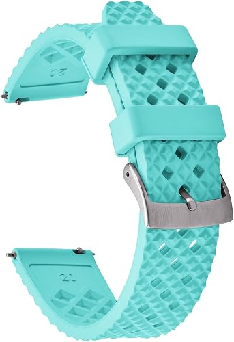 PTFULUOS 20 mm 22 mm Waterproof FKM/FPM Rubber Watch Bands for Men Women,Multipl