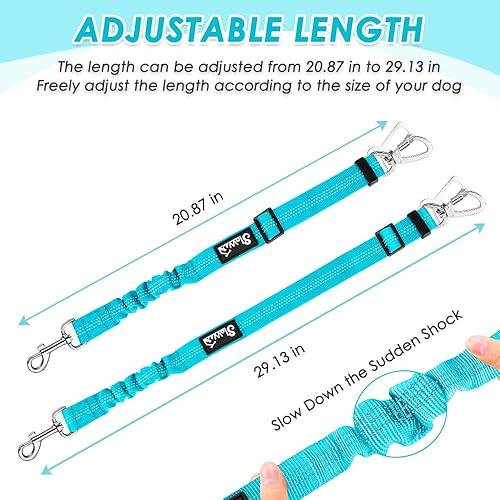 Miniatura 7 de Lukovee Cinturón de seguridad para perro, arnés ajustable para perros grandes, medianos y pequeños, cinturón de seguridad de malla suave acolchado y