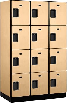 Salsbury Industries B2177581 3 in. 24368 Extra Wide Designer Wood Locker with Four Tier - Maple - 15 x 18 x 18 in.