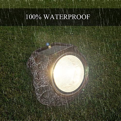 Eigreen 4 Pack Solar Garden Rock Lights Outdoor Decorative, 10 Led Waterproof Solar Pathway Lights,Solar Spot Lights Outdoor, For Ideal For Garden Walkway Pathway Patio #TOP5