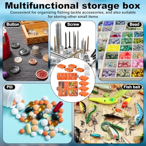 Tasdurian 10 Pack Caja Organizadora Pequeña para Pesca, Mini Caja de Aparejos Doble Cara Portátil para Ganchos, Señuelos, Cebos, Conectores y Jigs miniatura 6