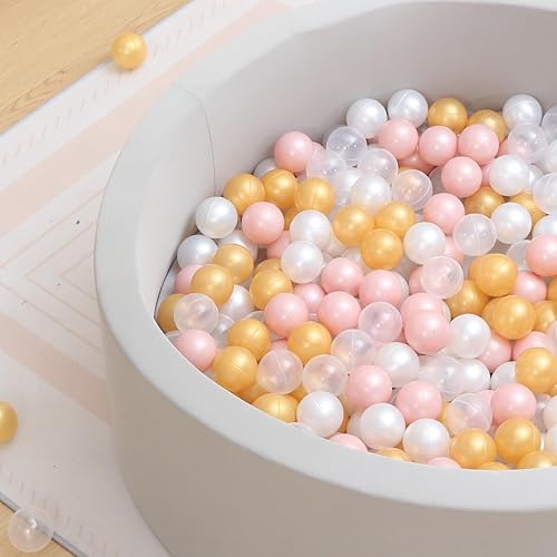 Miniatura 6 de ZLEVEAYN 100 bolas para bolas, a prueba de aplastamiento, colores perlas, sin BPA, no tóxico, bolas de juego de plástico para bebés, niños,