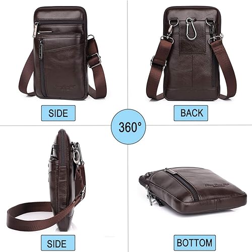 Miniatura 2 de Riñonera para hombre apta para iPhone 14 13 12 11 Xs Max cinturón bolsa para smartphone de 7.0 pulgadas con funda gruesa de doble capa Defender