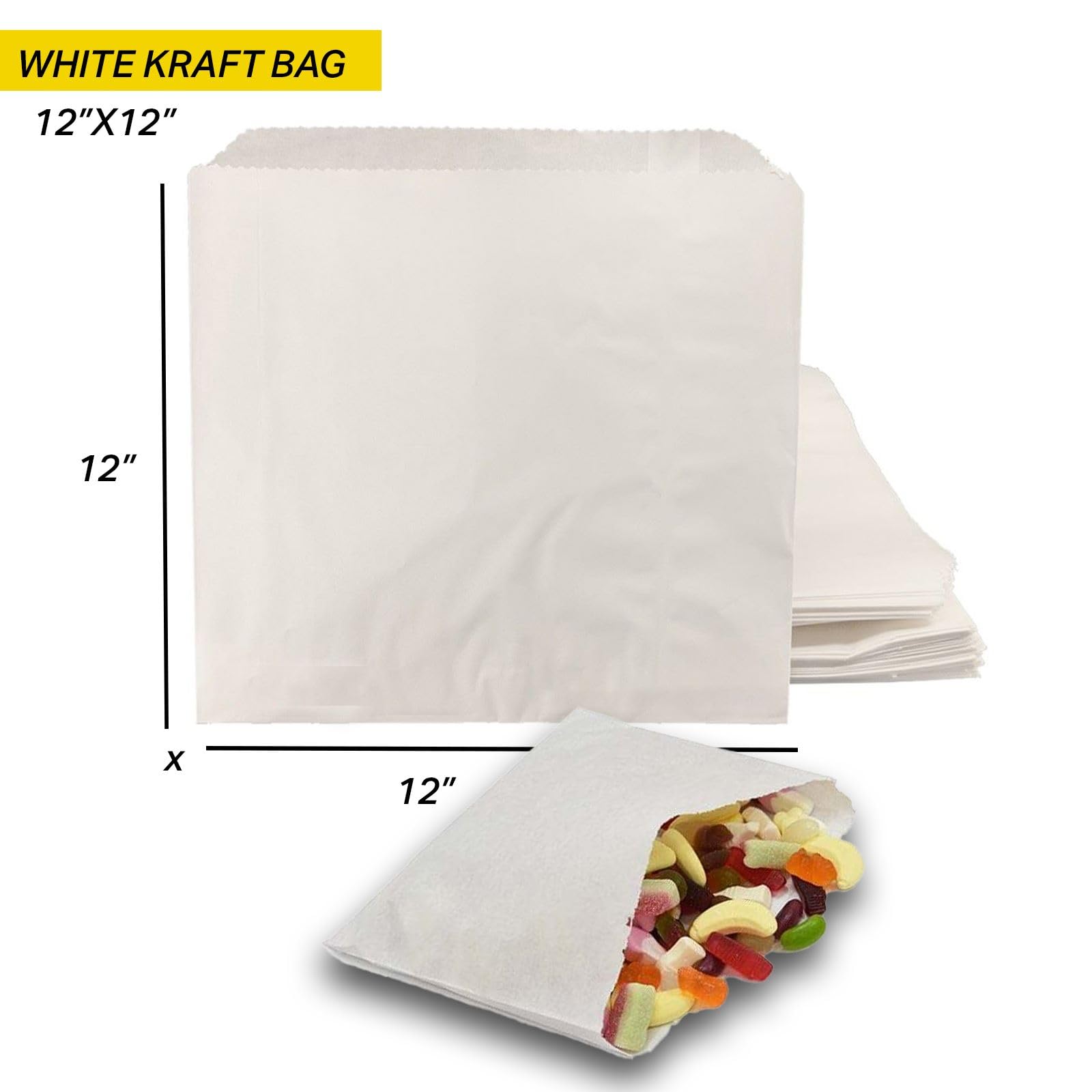 Ezkart Pack Of 200 - Versatile Brown Paper Bags For Groceries, Vegetables, Bread, & Fruits- Ideal As Sandwich, Cake, Paper Food Bags, Pick And Mix - View #6