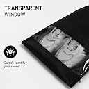 FabPax Shoe Bags for Travel Set of 03 – Waterproof Shoe Covers with Transparent Window | Travel Shoe Organizer for Men & Women | Dust Proof Shoe Storage Pouches for Suitcase, Gym & Closet (Black) gallery image