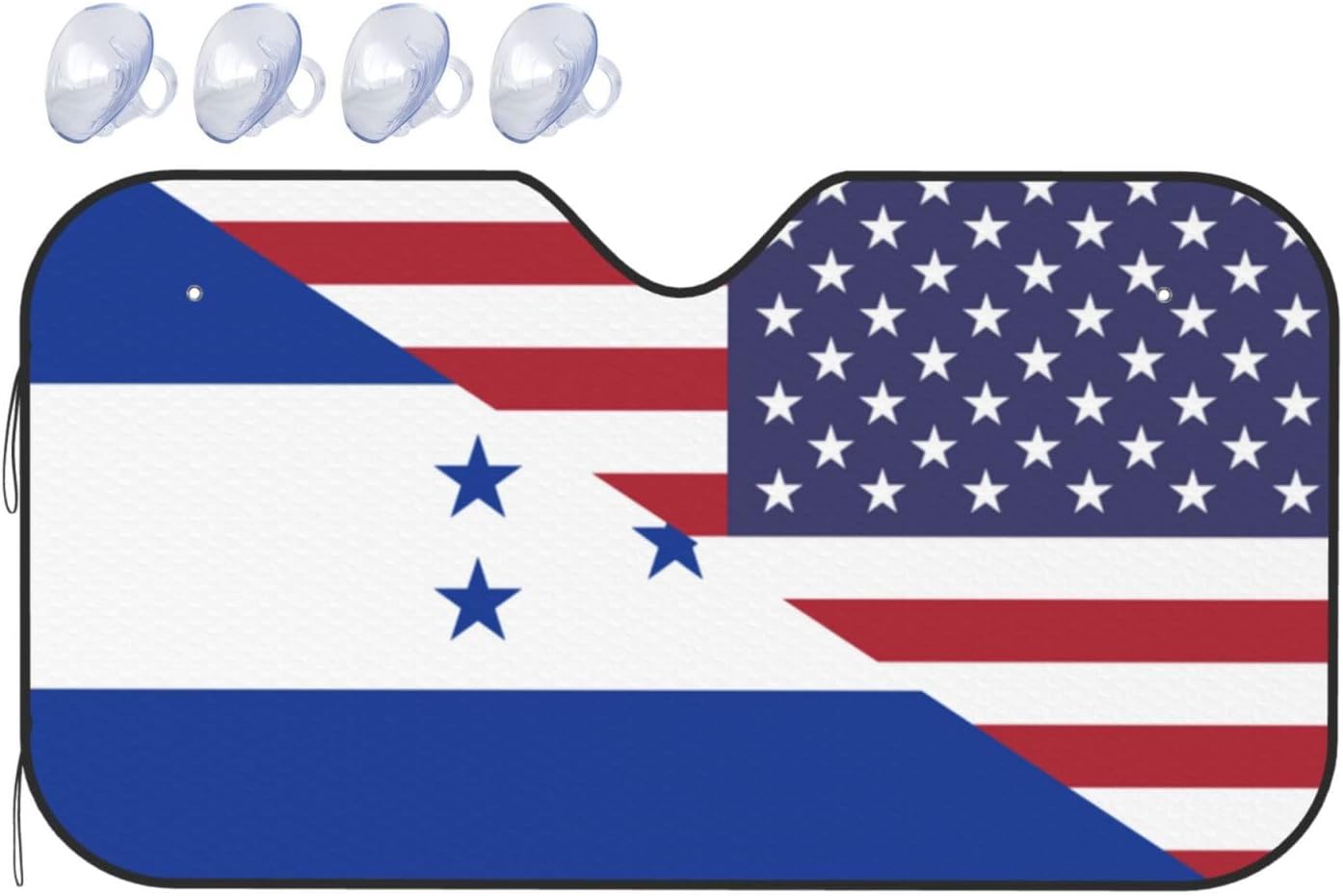 America Honduras Friendship Flag Foldable Car Windshield Sunshade Blocks Heat and Sun Glare Uv Rays
