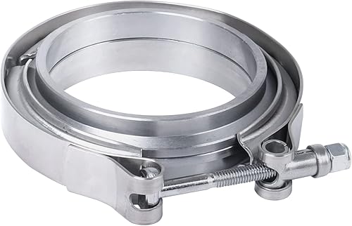 Miniatura 9 de Kit de abrazadera de brida en V de 2.25" con cresta de acero inoxidable de repuesto para tubo de escape de 2.25 pulgadas JDMSPEED