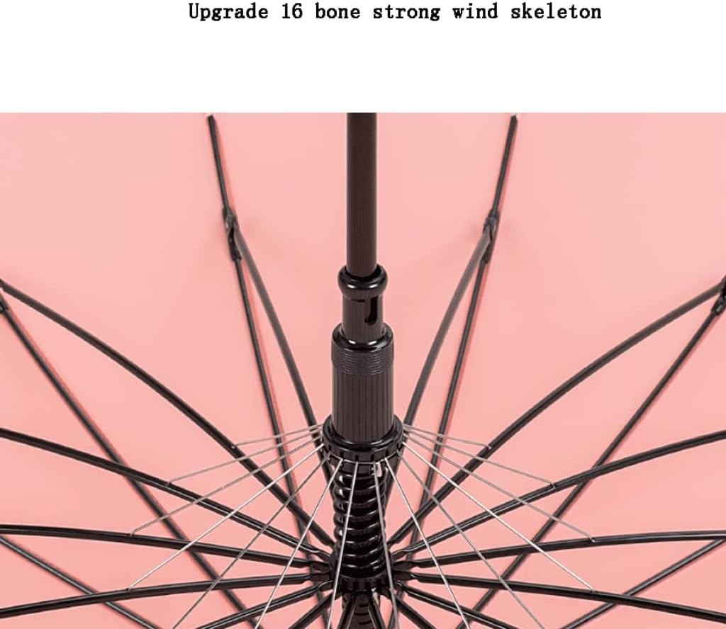 Portable Umbrella for Travel Auto Open Large Stick Umbrella Oversized Umbrella Windproof Waterproof with Leather Handle Umbrella Outdoor(A)