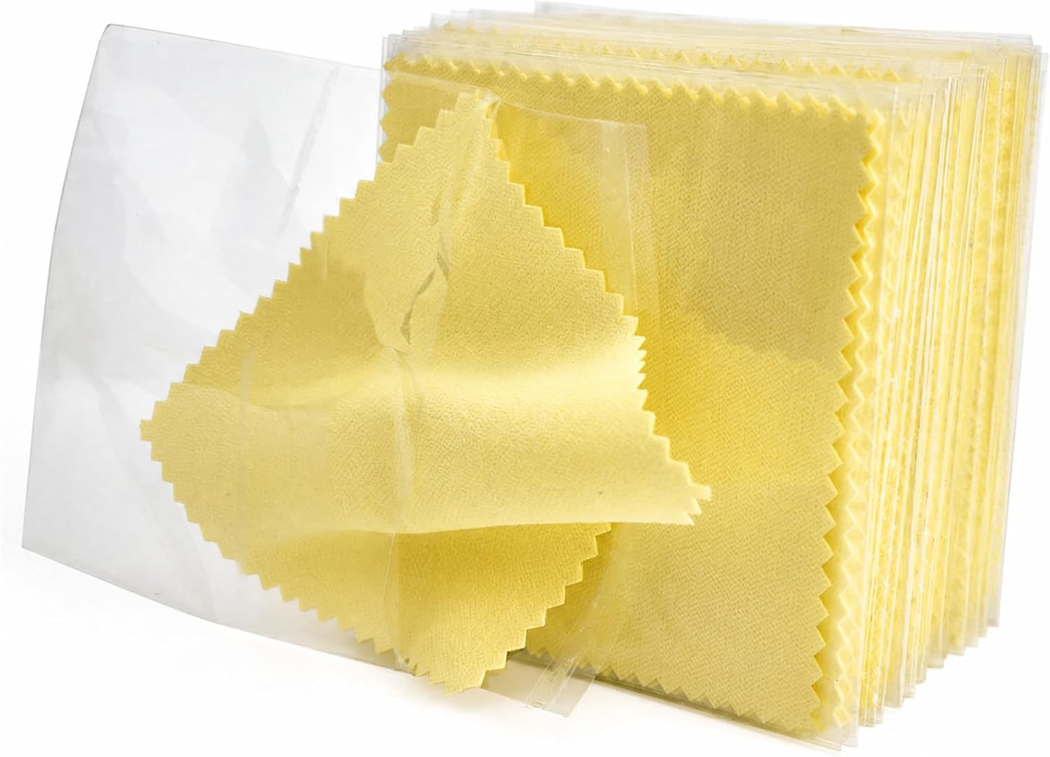 PINGMIC Jewelry Polishing Cloth, 120 PCS Silver Cleaning Cloths, Yello
